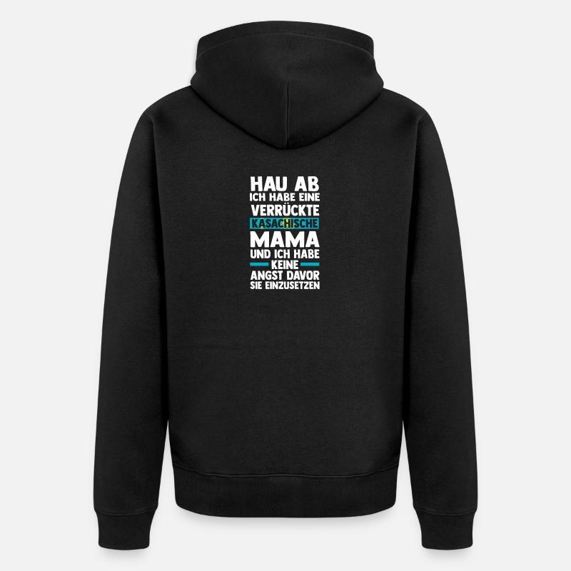 Kasachen Mama Mutter Kasachstan - Unisex Premium Bio Zip Hoodie - Schwarz