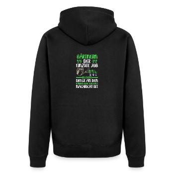 Gardener Hobby Gardener Garden - Unisex Premium Organic Zip Hoodie - black - Back - Nico (187cm)