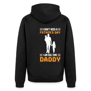 Cadeau de fête des pères pour papa pour la fête des hommes - Veste à capuche bio Premium Unisexe - noir - Dos - Nico (187cm)