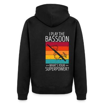 Conception bassoniste pour orchestre à vent - Veste à capuche bio Premium Unisexe - noir - Dos - Nico (187cm)