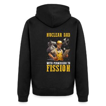 Kernenergie Spruch für Kernenergie - Unisex Premium Bio Zip Hoodie - Schwarz - Hinten - Nico (187cm)