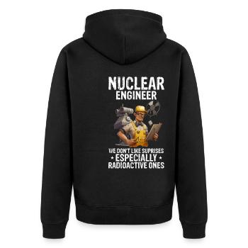 Nuklearingenieur für Kernkraftwerk und Kernenergie - Unisex Premium Bio Zip Hoodie - Schwarz - Hinten - Nico (187cm)