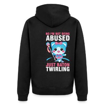Gymnastik Design für Taktstock drehen - Unisex Premium Bio Zip Hoodie - Schwarz - Hinten - Nico (187cm)