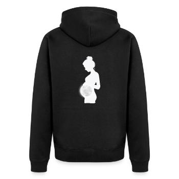 enceinte avec une tres belle lune - Veste à capuche bio Premium Unisexe - noir - Dos - Nico (187cm)