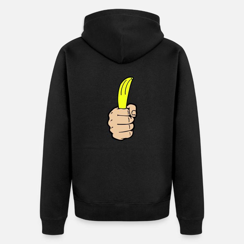 Banane à la main - Veste à capuche bio Premium Unisexe - noir