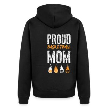 basketball mama - Unisex Premium Bio Zip Hoodie - Schwarz - Hinten - Nico (187cm)