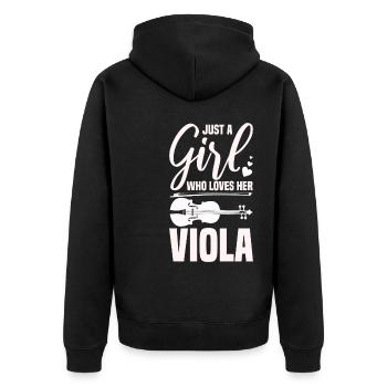 Bratsche - Unisex Premium Bio Zip Hoodie - Schwarz - Hinten - Nico (187cm)