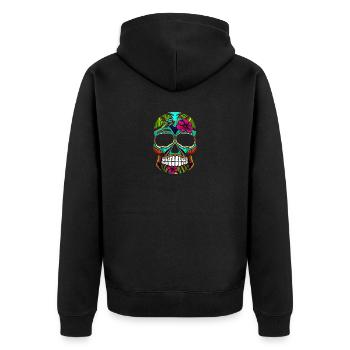 Skill Mexiko - Unisex Premium Bio Zip Hoodie - Schwarz - Hinten - Nico (187cm)