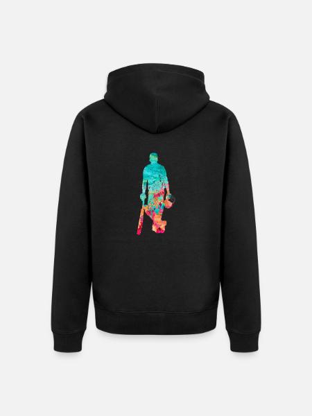 Cricketers in Popart - Unisex Premium Organic Zip Hoodie - black