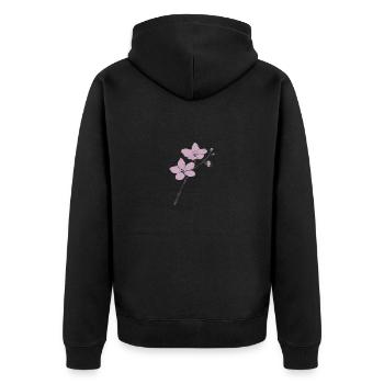 Fleur de cerisier - Veste à capuche bio Premium Unisexe - noir - Dos - Nico (187cm)