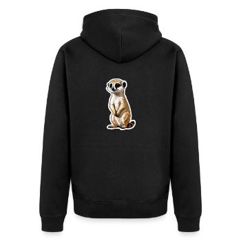 Suricate Illustration Mignonne - Veste à capuche bio Premium Unisexe - noir - Dos - Nico (187cm)