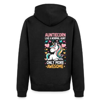 Tante, Tante, Licorne - Veste à capuche bio Premium Unisexe - noir - Dos - Nico (187cm)