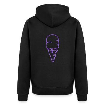 ice - Unisex Premium Organic Zip Hoodie - black - Back - Nico (187cm)