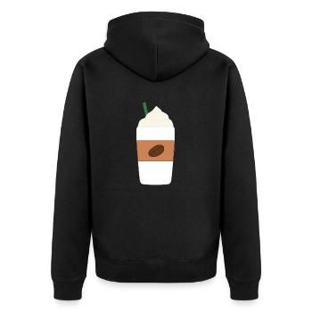 café latte - Veste à capuche bio Premium Unisexe - noir - Dos - Nico (187cm)
