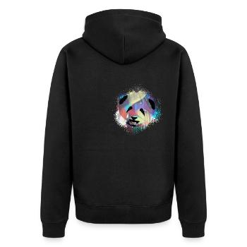 Panda, ours panda, ours, graffitis, colorés - Veste à capuche bio Premium Unisexe - noir - Dos - Nico (187cm)