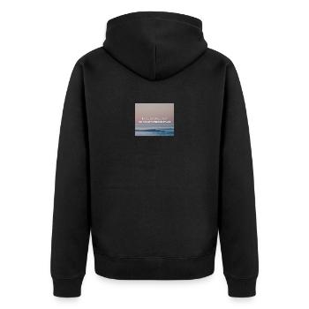 Ich will nur - Philipp Poisel - Unisex Premium Bio Zip Hoodie - Schwarz - Hinten - Nico (187cm)