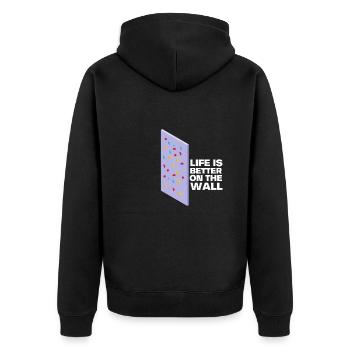 Wall Climbing Rock Climbing - Unisex Premium Organic Zip Hoodie - black - Back - Nico (187cm)