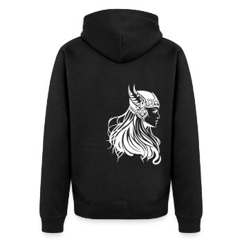 Viking Femme Guerrière Viking - Veste à capuche bio Premium Unisexe - noir - Dos - Nico (187cm)