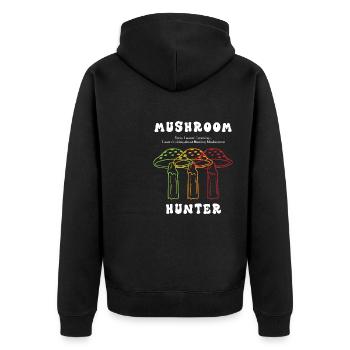Mushroom Hunting Hobby Vegetables Food - Unisex Premium Organic Zip Hoodie - black - Back - Nico (187cm)