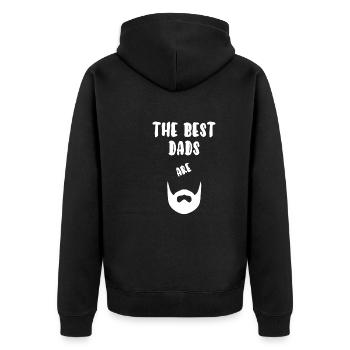 The best dads are bearded - Unisex Premium Organic Zip Hoodie - black - Back - Nico (187cm)