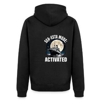 Sea-esta Mode Activated Cruise Ship Vacation - Unisex Premium Organic Zip Hoodie - black - Back - Nico (187cm)