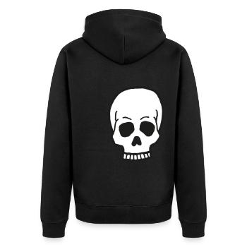 Dessin du crâne - Veste à capuche bio Premium Unisexe - noir - Dos - Nico (187cm)