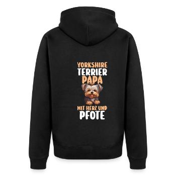 Dog Dog Dad Dad Yorkshirepapa Yorkshire Terri - Unisex Premium Organic Zip Hoodie - black - Back - Nico (187cm)