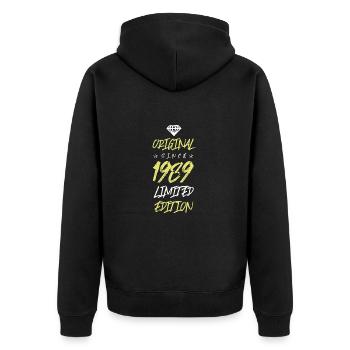 1989 Limited Edition - Unisex Premium Organic Zip Hoodie - black - Back - Nico (187cm)