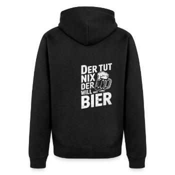 Il ne fait rien, il veut juste de la bière - Veste à capuche bio Premium Unisexe - noir - Dos - Nico (187cm)