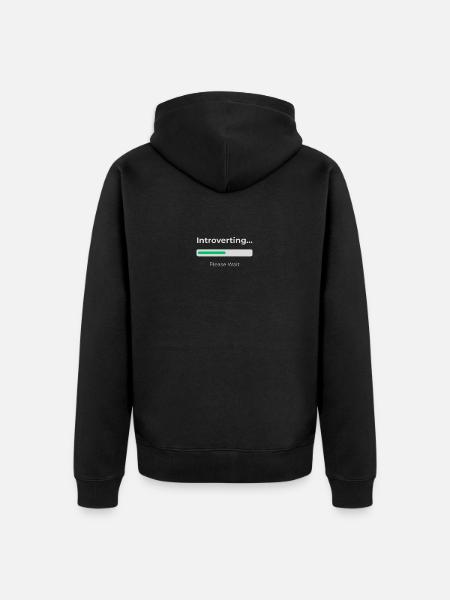 Introvert Loading - Unisex Premium Organic Zip Hoodie - black