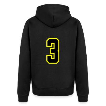 Justaucorps à 3 chiffres - Veste à capuche bio Premium Unisexe - noir - Dos - Nico (187cm)