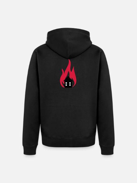 Fire house 3c - Unisex Premium Organic Zip Hoodie - black