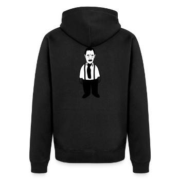 Alfred | TV | série | TV | dégoût | théâtre - Veste à capuche bio Premium Unisexe - noir - Dos - Nico (187cm)