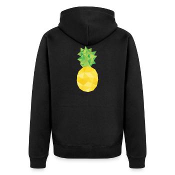 Ananas - Unisex Premium Bio Zip Hoodie - Schwarz - Hinten - Nico (187cm)