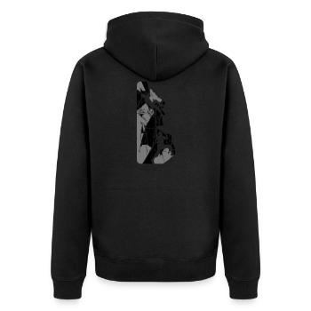risse rayures cool nuit lune soleil soir équipe paa - Veste à capuche bio Premium Unisexe - noir - Dos - Nico (187cm)