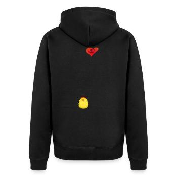 Cute Chicken In Love Gift Idea - Unisex Premium Organic Zip Hoodie - black - Back - Nico (187cm)