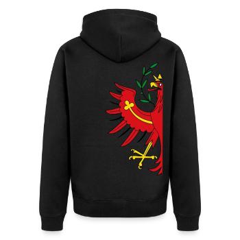 Tirol - Unisex Premium Bio Zip Hoodie - Schwarz - Hinten - Nico (187cm)