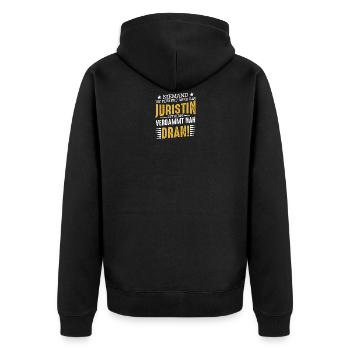 Niemand Ist Perfekt Juristin Studentin Abschluss - Unisex Premium Bio Zip Hoodie - Schwarz - Hinten - Nico (187cm)