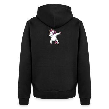 Dabbing unicorn cute cute dancing dab - Unisex Premium Organic Zip Hoodie - black - Back - Nico (187cm)