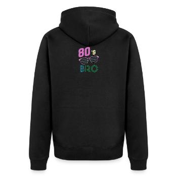 80s bro 80s retro vintage gift idea - Unisex Premium Organic Zip Hoodie - black - Back - Nico (187cm)