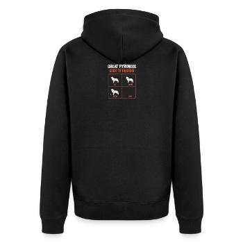 Great Pyrenees Guide To Training Pyrenees Mountain Dog - Unisex Premium Organic Zip Hoodie - black - Back - Nico (187cm)