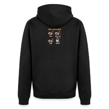 Basset Hound Security dog owner animal saying - Unisex Premium Organic Zip Hoodie - black - Back - Nico (187cm)