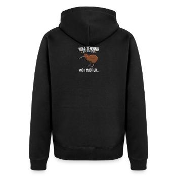 New Zealand Is Calling And I Must Go Kiwi City - Unisex Premium Organic Zip Hoodie - black - Back - Nico (187cm)