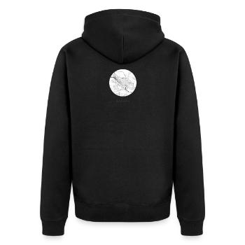Bremen map city map citymap map - Unisex Premium Organic Zip Hoodie - black - Back - Nico (187cm)
