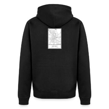 Erfurt Thuringia map city map city map map - Unisex Premium Organic Zip Hoodie - black - Back - Nico (187cm)
