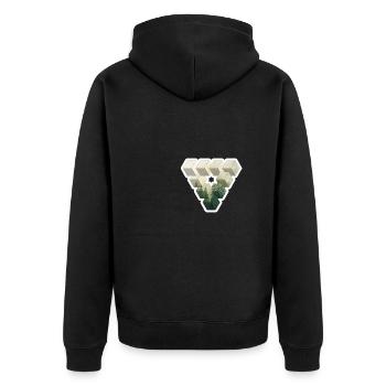 Dreieck Wald Natur | Geschenk - Unisex Premium Bio Zip Hoodie - Schwarz - Hinten - Nico (187cm)