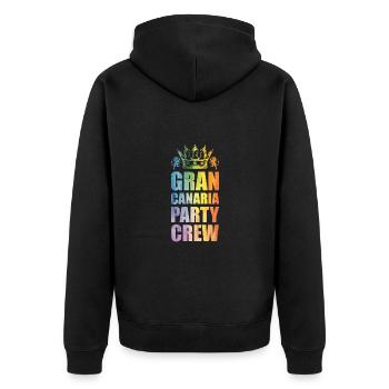 Dicton de l’équipe de fête de Gran Canaria - Veste à capuche bio Premium Unisexe - noir - Dos - Nico (187cm)