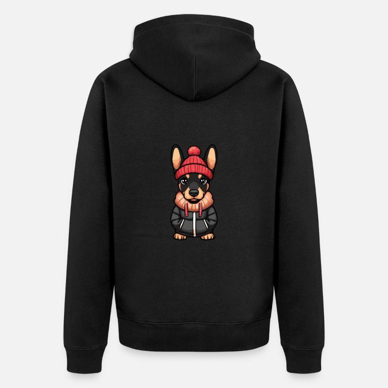 Doberman Chien Hiver - Veste à capuche bio Premium Unisexe - noir