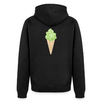 Ice cream cone ice cream cone woodruff green - Unisex Premium Organic Zip Hoodie - black - Back - Nico (187cm)