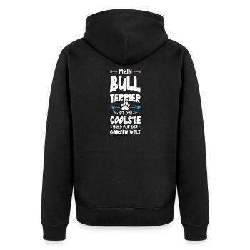 Bull terrier Dicton de chien - Veste à capuche bio Premium Unisexe - noir - Dos - Nico (187cm)